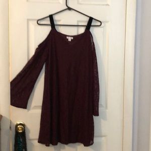 Xhilaration Lace Cold-Shoulder Shift Dress